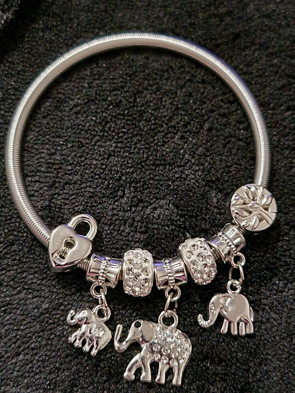 Silver Tone Elephant Charm Bracelet - Women's Jewelry